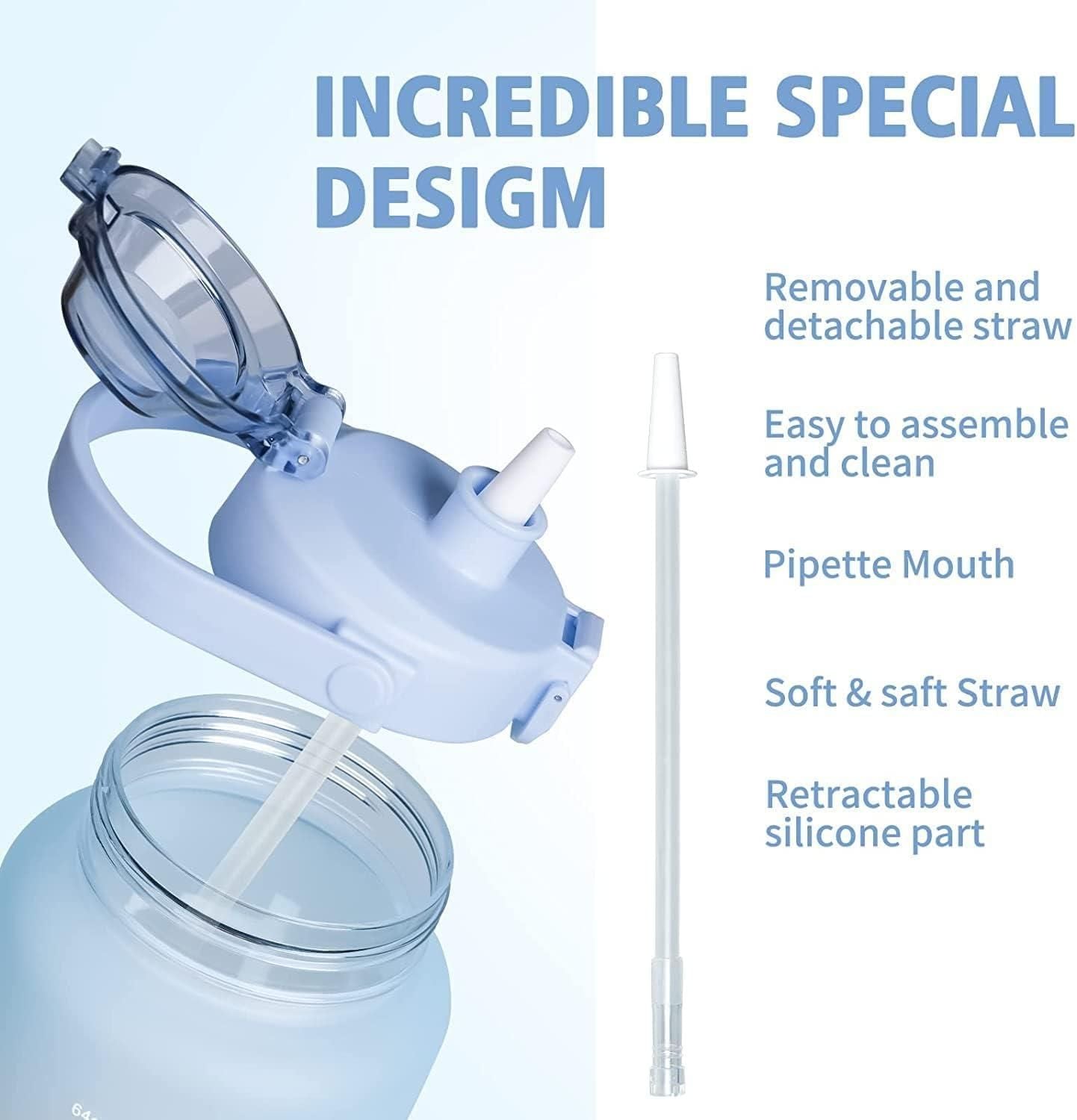 Water Bottle with Motivational Time Marker